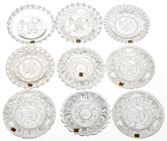 LEE/ROSE NO. 656 - 675 PRESSED CUP PLATES, LOT OF 17