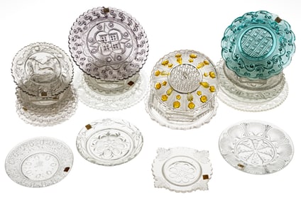 LEE/ROSE 686 - 893 PRESSED CUP PLATES, LOT OF 23