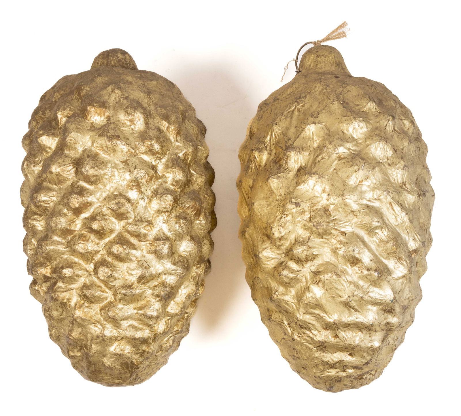 AMERICAN PAINTED PAPIER-MACHE CHRISTMAS STORE DISPLAY PINECONES, LOT OF TWO (1 of 3)