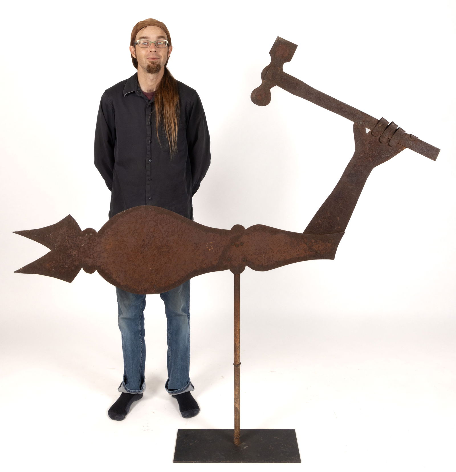 AMERICAN FOLK ART CUT-OUT SHEET-IRON BLACKSMITH WEATHERVANE / TRADE SIGN (1 of 8)