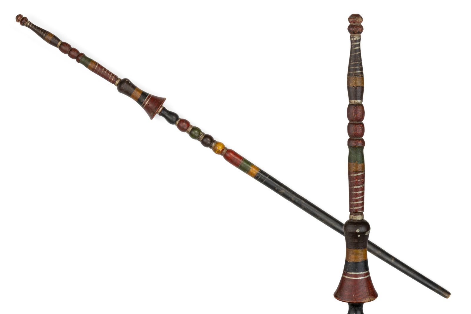 AMERICAN FOLK ART PAINT-DECORATED CANE / WALKING STICK (1 of 5)