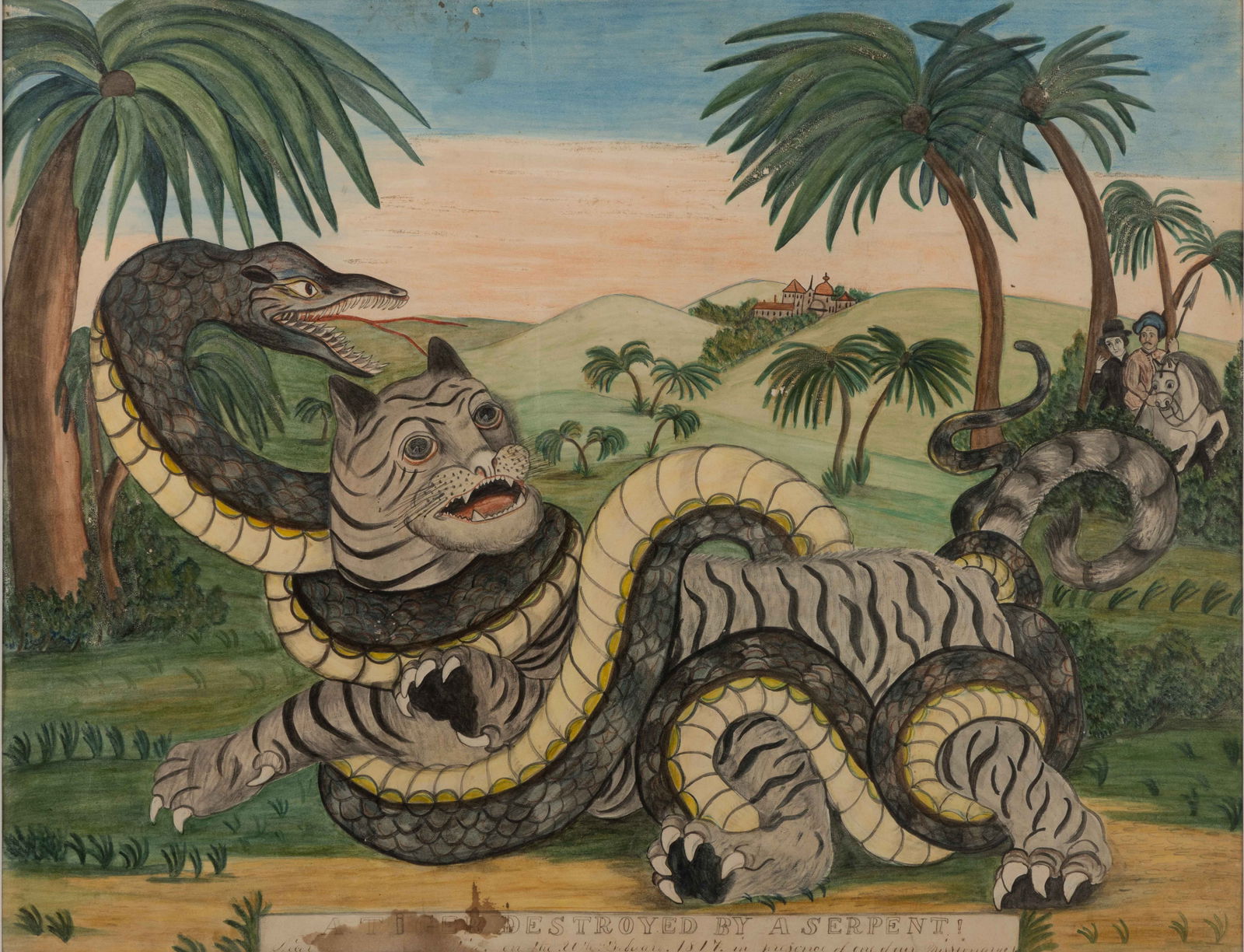 FOLK ART TIGER AND SERPENT PAINTING (1 of 4)