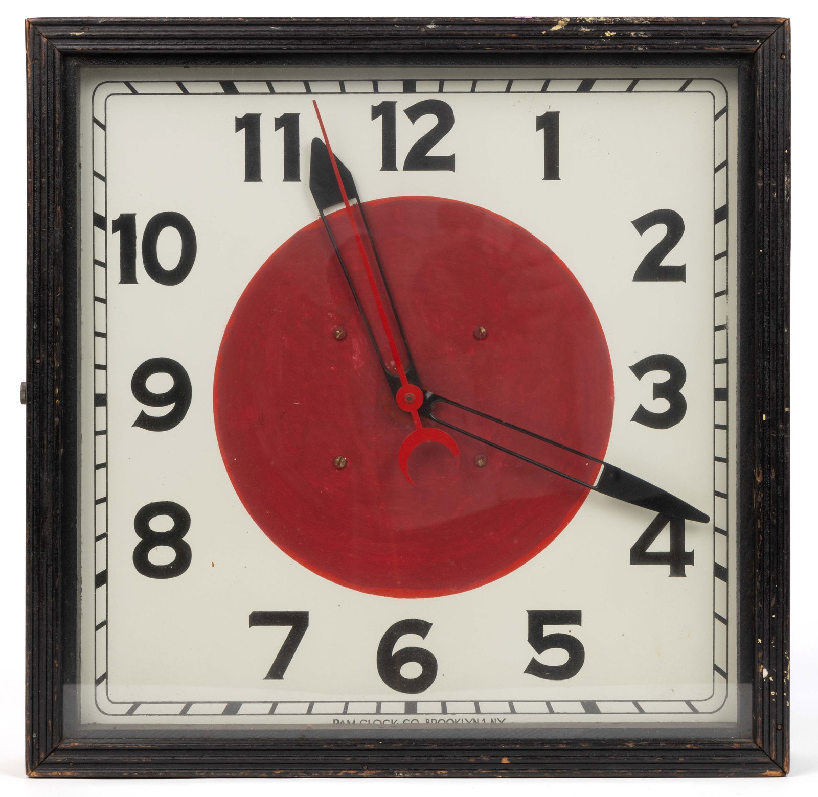 PAM CLOCK CO. (BROOKLYN, NY) MID-CENTURY MODERN-STYLE WALL CLOCK (1 of 2)