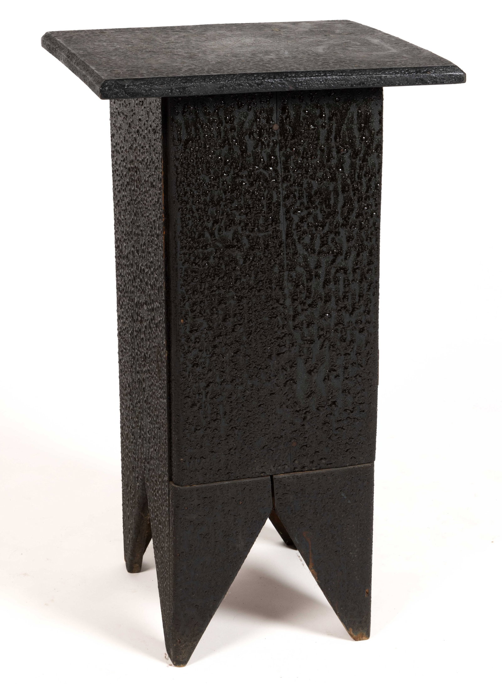 AMERICAN FOLK ART PAINTED SIDE TABLE / PEDESTAL (1 of 5)