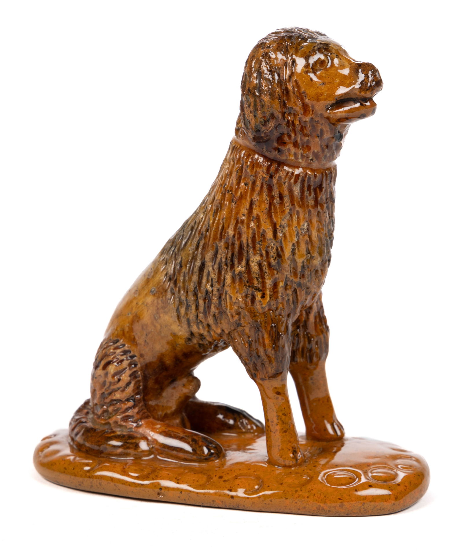 VIRGINIA OR PENNSYLVANIA EARTHENWARE / REDWARE DOG FIGURE (1 of 5)