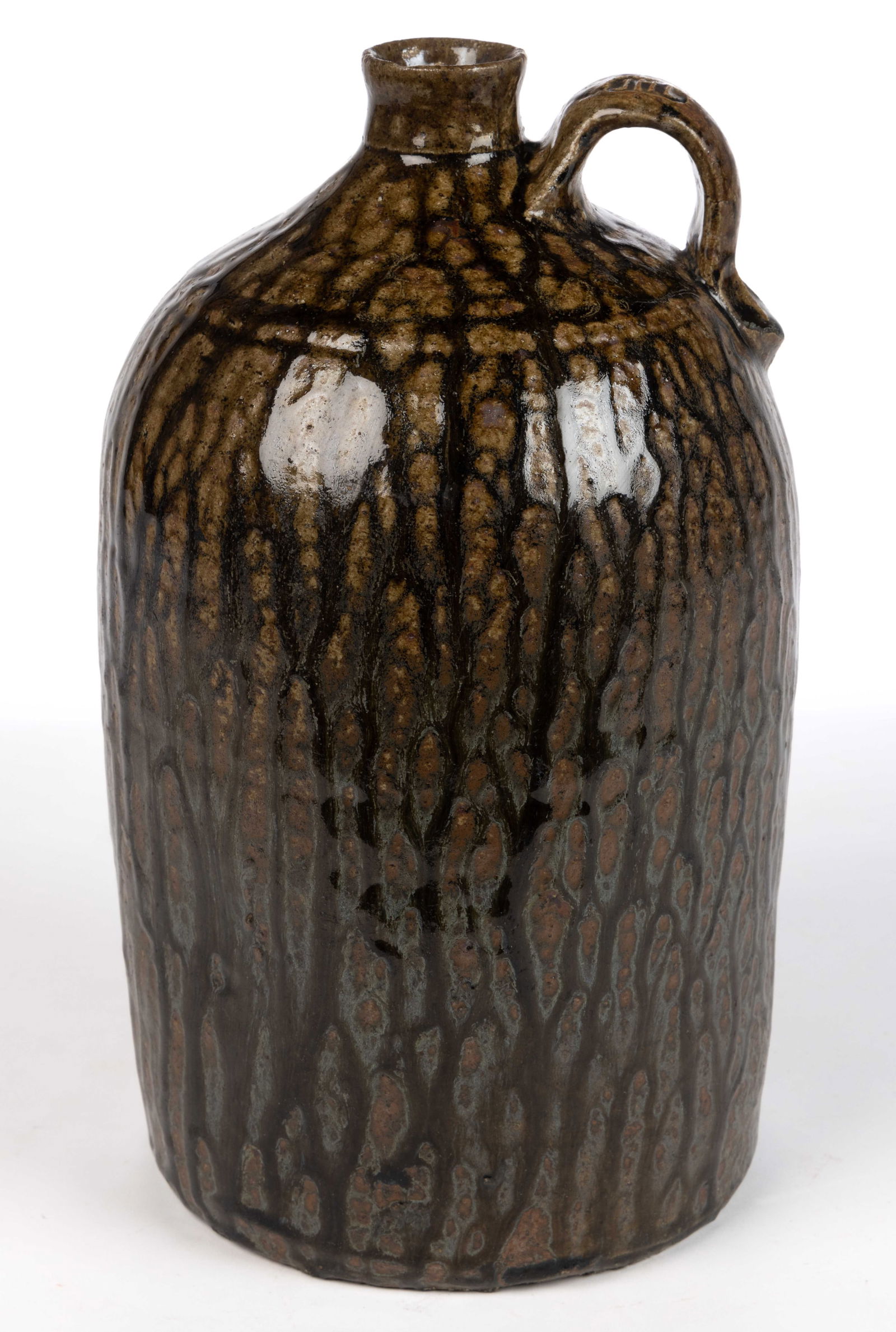 STAMPED "JHL", JOHN HENRY LONG, CRAWFORD CO., GEORGIA STONEWARE JUG (1 of 6)