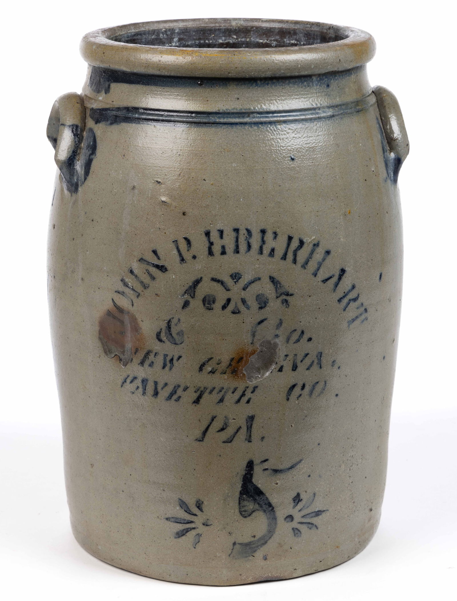 WESTERN PENNSYLVANIA STENCILED STONEWARE JAR (1 of 5)