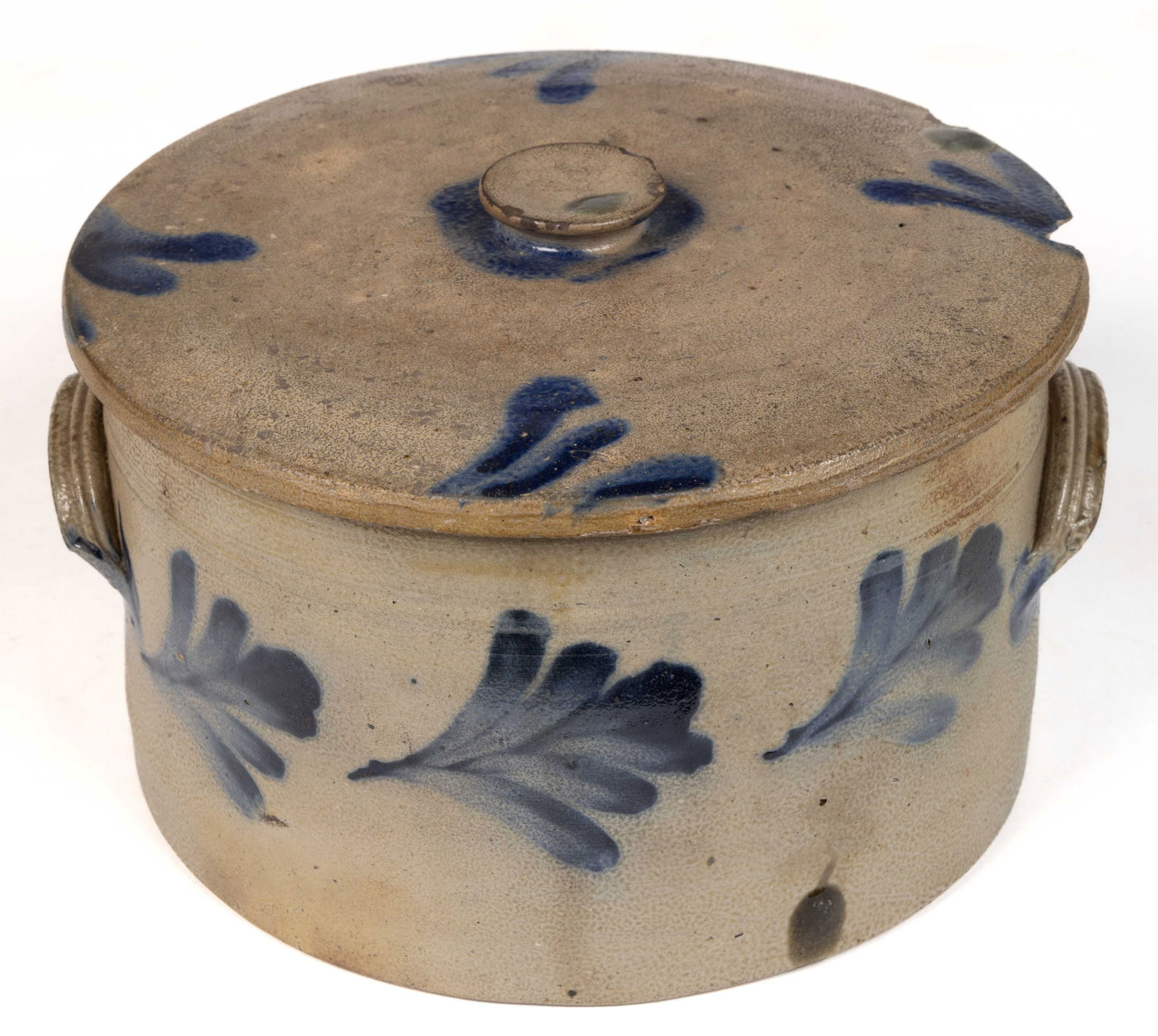 STAMPED "R. C. R. / PHILA.", PHILADELPHIA, PENNSYLVANIA DECORATED STONEWARE CAKE CROCK WITH COVER (1 of 5)