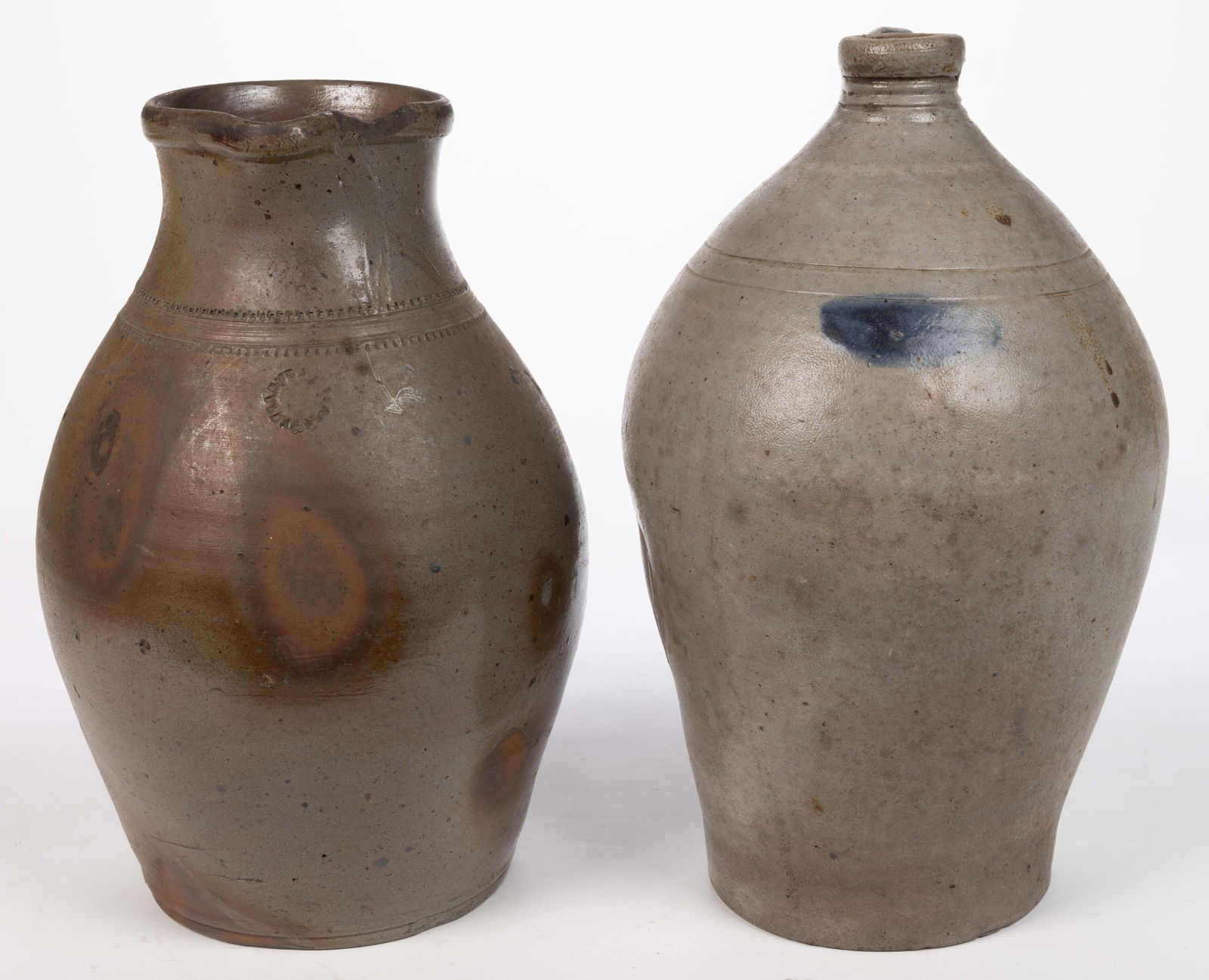 AMERICAN DECORATED STONEWARE ARTICLES, LOT OF TWO (1 of 5)