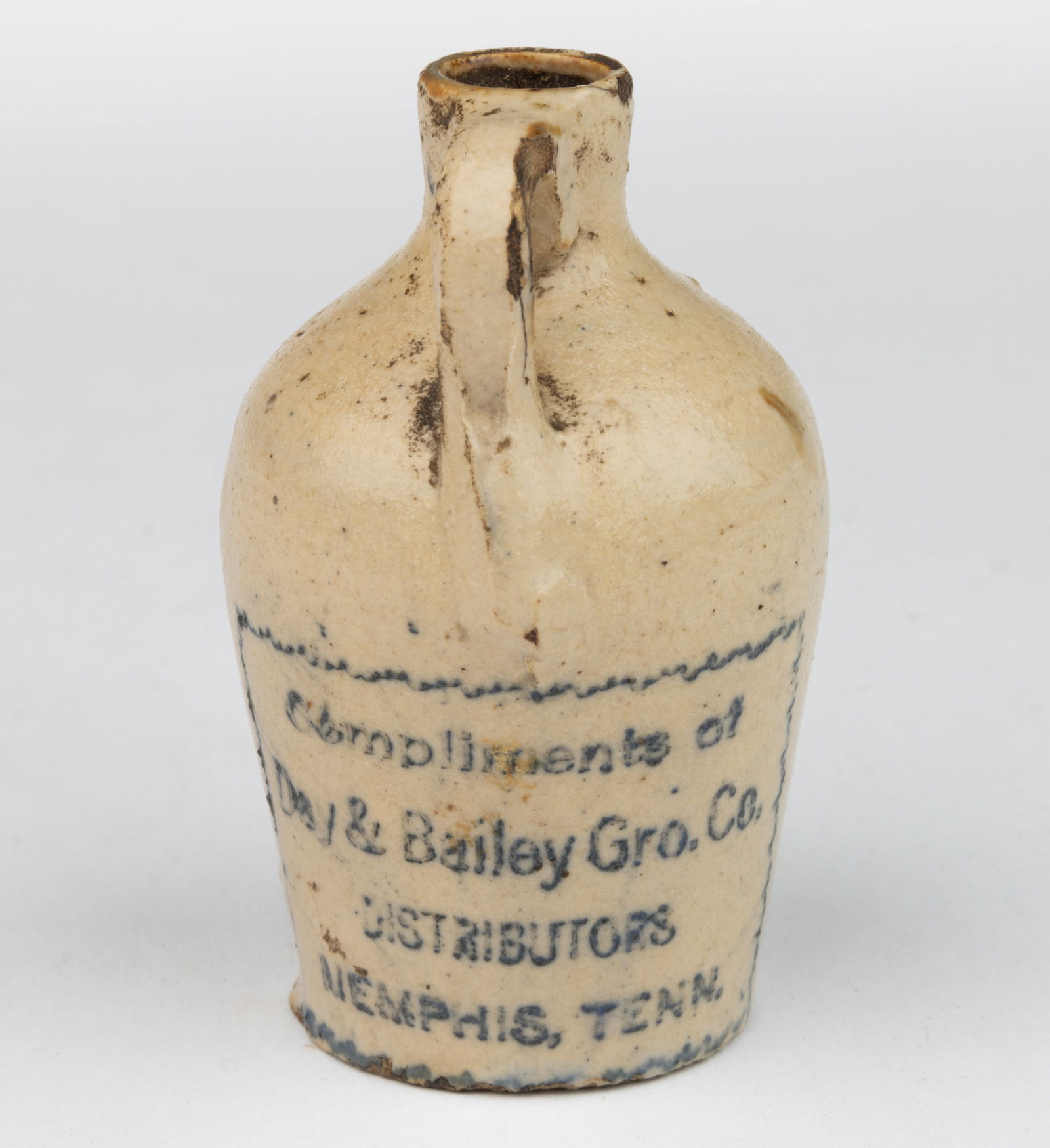 MEMPHIS, TENNESSEE MERCHANT'S STONEWARE MINIATURE ADVERTISING JUG (1 of 3)