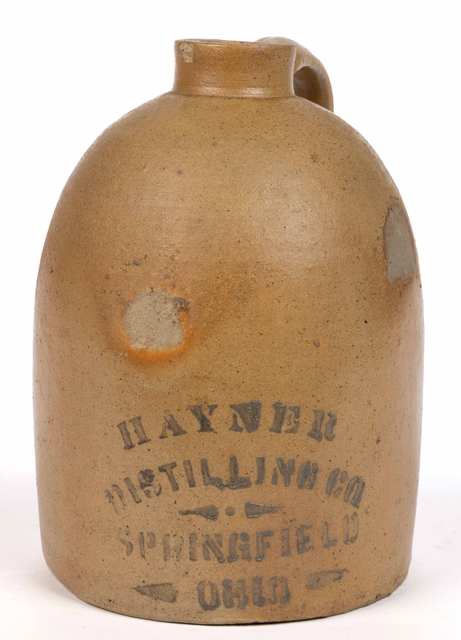 SPRINGFIELD, OHIO STENCILED MERCHANT'S STONEWARE JUG (1 of 5)