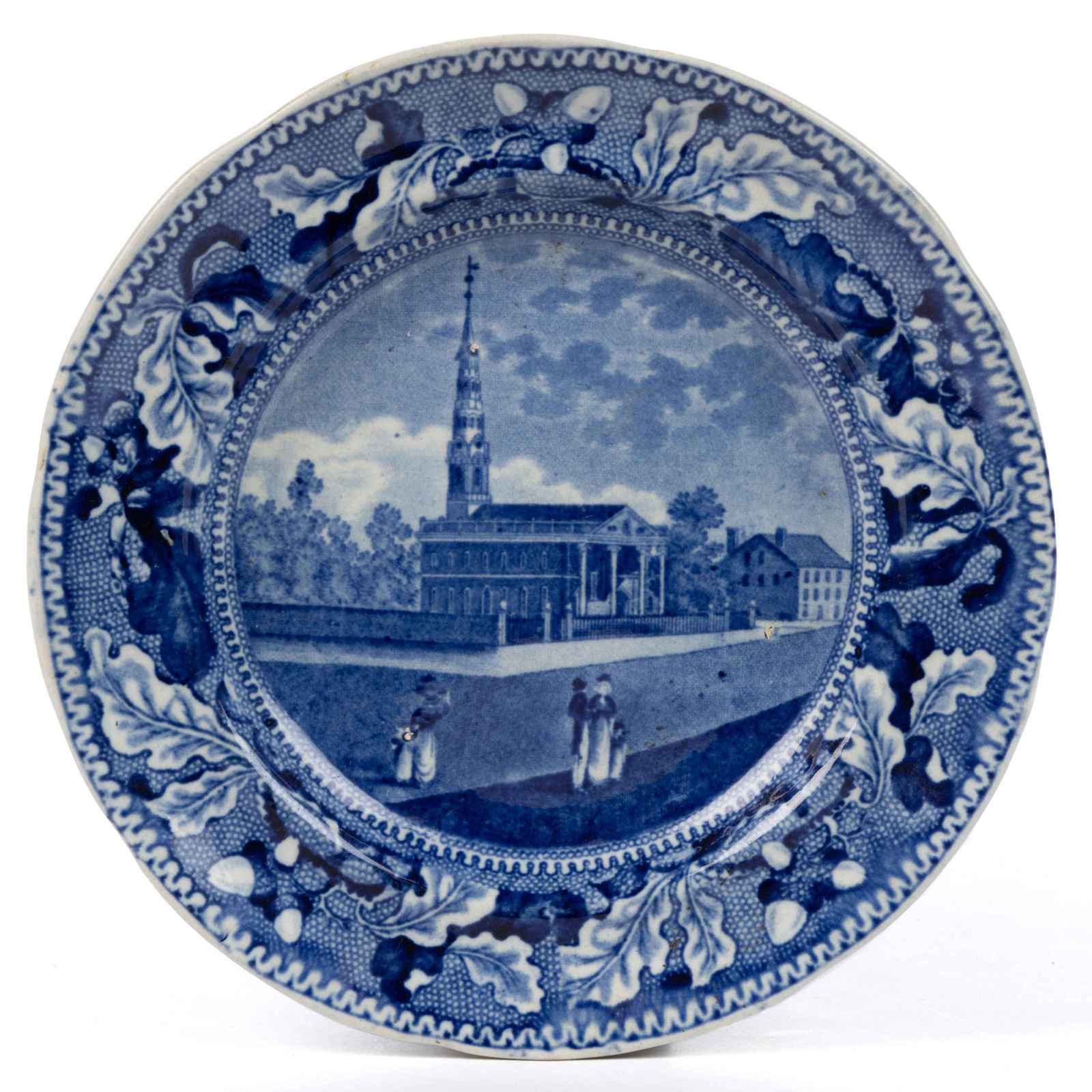 STAFFORDSHIRE AMERICAN VIEW TRANSFER-PRINTED CERAMIC PLATE (1 of 2)