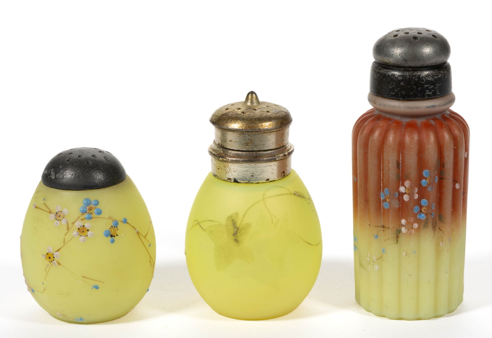 MT. WASHINGTON URANIUM-GLASS SALT AND PEPPER SHAKERS, LOT OF THREE (1 of 1)