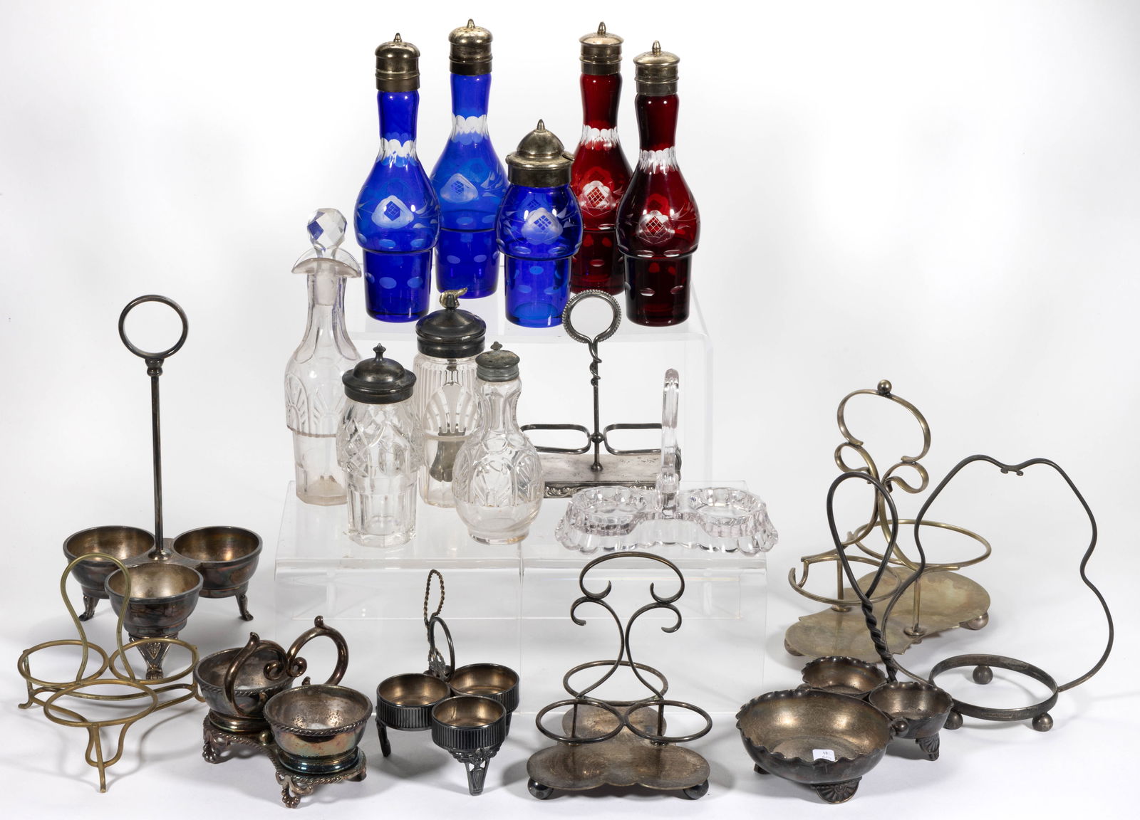 ASSORTED CASTER / CONDIMENT SET PARTS, LOT OF 18 (1 of 1)