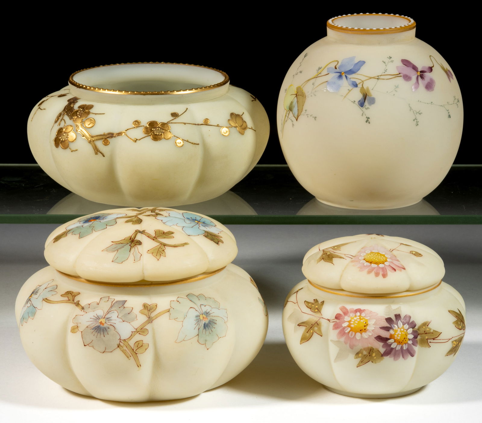 SMITH BROS. ENAMEL-DECORATED ARTICLES, LOT OF FOUR (1 of 1)