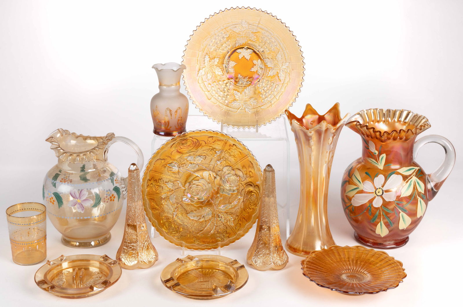 ASSORTED CARNIVAL GLASS ARTICLES, LOT OF 12 (1 of 1)