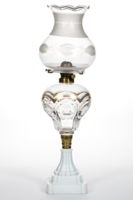 PANELED BULLSEYE KEROSENE STAND LAMP