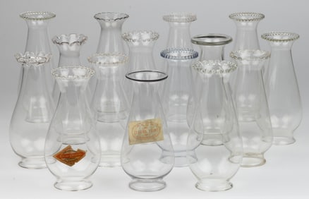 ASSORTED NO. 1 LATE-LIP CHIMNEYS, LOT OF 15