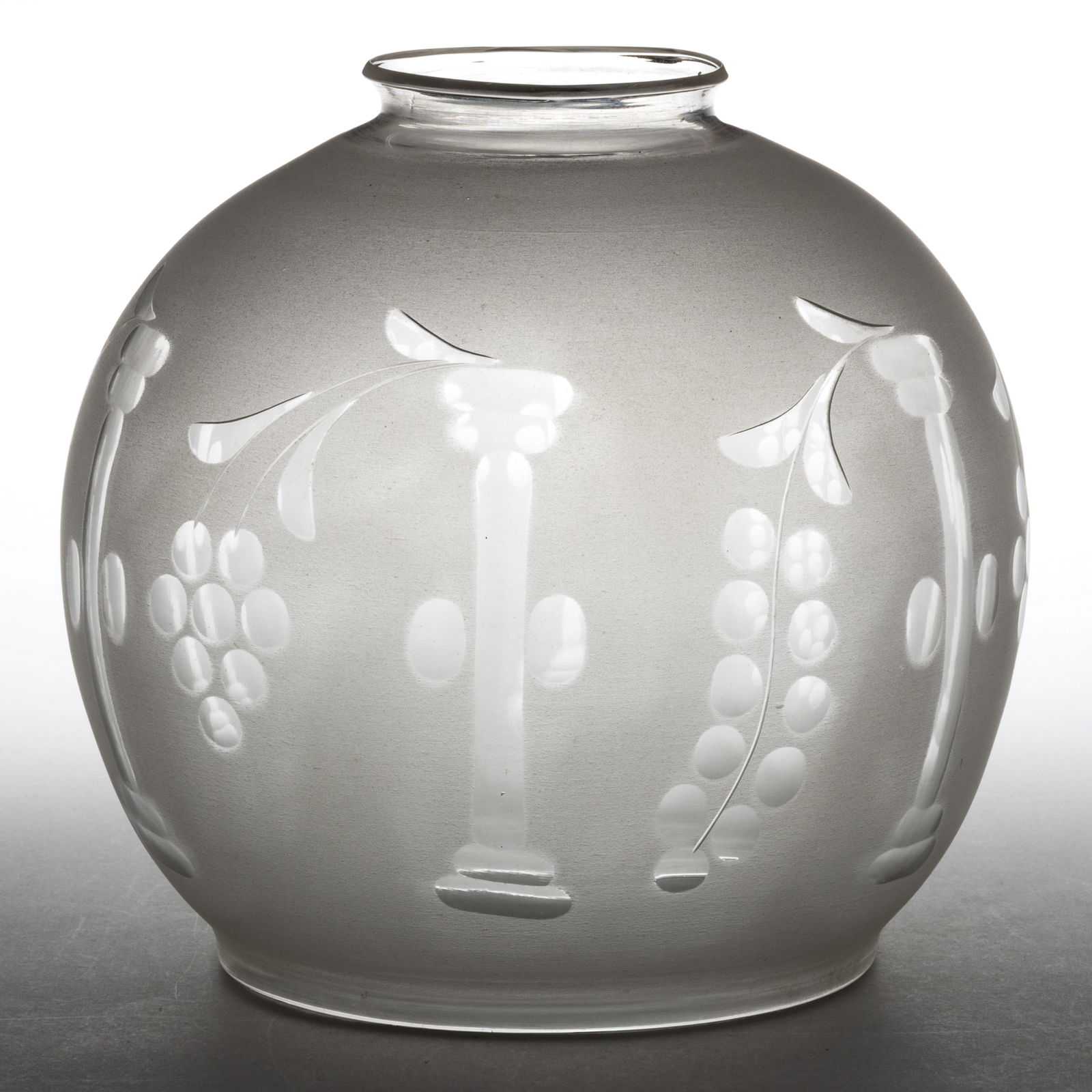 FREE-BLOWN CUT AND ENGRAVED ASTRAL / SOLAR LAMP SHADE (1 of 1)