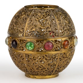 CAST-BRASS JEWELED LAMP SHADE
