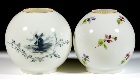 ASSORTED VICTORIAN DECORATED MINIATURE LAMP SHADES, LOT OF TWO