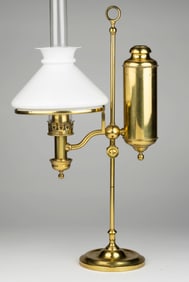 C. A. KLEEMAN / HINRICHS BRASS SINGLE-ARM STUDENT LAMP