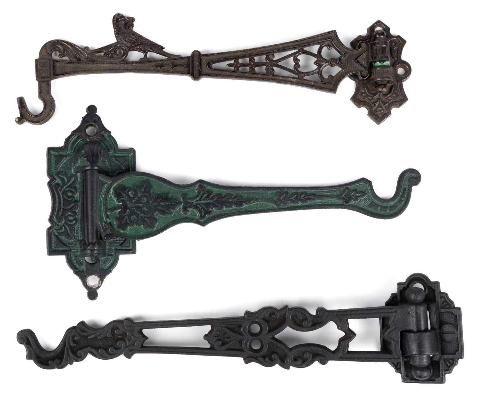 ASSORTED CAST-IRON SINGLE SWING-ARM WALL-MOUNT HANGING HOOK (1 of 1)