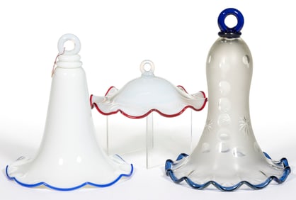 ASSORTED SMOKE BELLS AND SHADES, LOT OF THREE