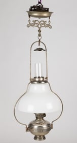 ALADDIN NICKEL-PLATED MODEL NO. 6 KEROSENE HANGING LAMP