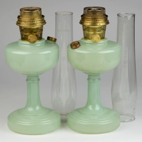 ALADDIN MODEL B-29 / SIMPLICITY KEROSENE STAND LAMPS, PAIR