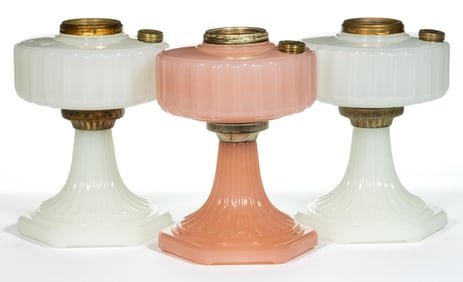 ALADDIN MODELS B-114, B-116 / CORINTHIAN KEROSENE STAND LAMPS, LOT OF THREE