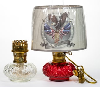 ALADDIN GENIE II KEROSENE SHELF LAMPS, LOT OF TWO