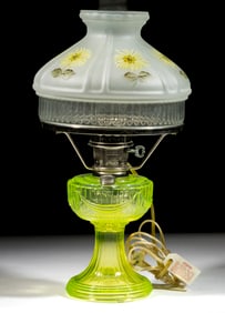 ALADDIN SHORT LINCOLN DRAPE REISSUE ELECTRIC KEROSENE-FORM STAND LAMP