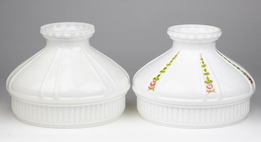 ALADDIN MODEL 601 KEROSENE LAMP SHADES, LOT OF TWO