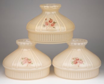 ALADDIN MODEL 601 KEROSENE LAMP SHADES, LOT OF THREE