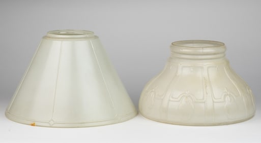 ALADDIN GLASS LAMP SHADES, LOT OF TWO