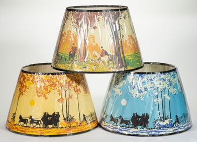 ALADDIN KEROSENE PAPER LAMP SHADES, LOT OF THREE
