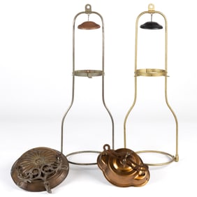 ALADDIN KEROSENE HANGING LAMP PARTS, LOT OF FOUR