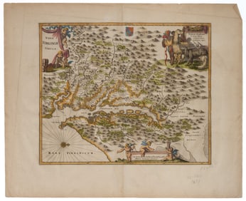 JOHN OGILBY (ENGLISH, 1600-1676) / ARNOLDUS MONTANUS (DUTCH, C. 1625-1683) "NOVA VIRGINIAE TABULA"