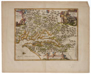JOHN OGILBY (ENGLISH, 1600-1676) / ARNOLDUS MONTANUS (DUTCH, C. 1625-1683) "NOVA VIRGINIAE TABULA"