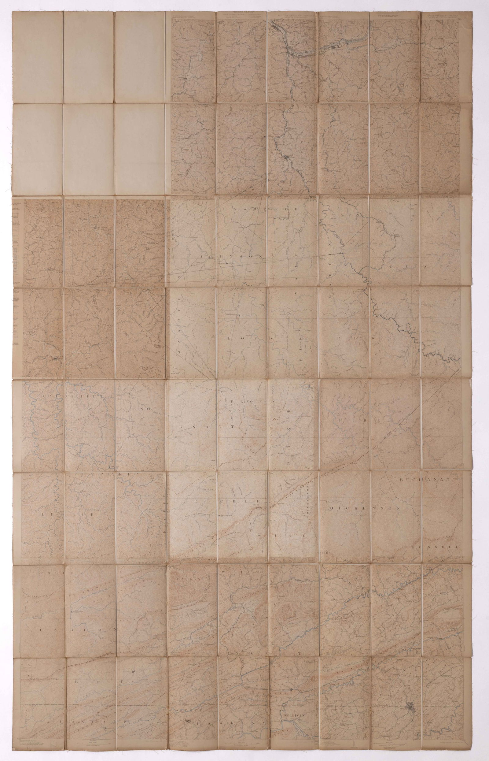 KENTUCKY, WEST VIRGINIA, AND OHIO FOLDING TOPOGRAPHY MAP (1 of 7)