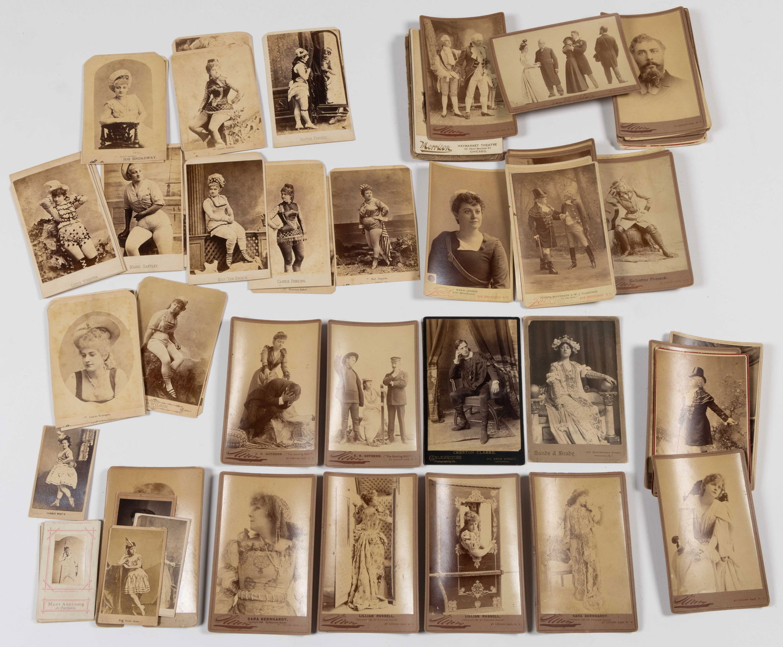 ANTIQUE BROADWAY AND OTHER STAGE ACTORS / ACTRESSES PHOTOGRAPHS, LOT OF 64 (1 of 5)