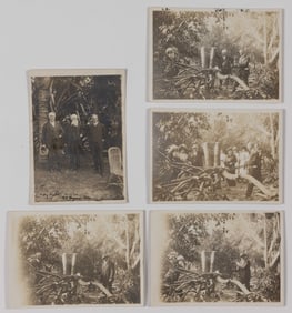 THOMAS A. EDISON, JOHN BURROUGHS, AND HENRY FORD GROUP PHOTOS, LOT OF FIVE