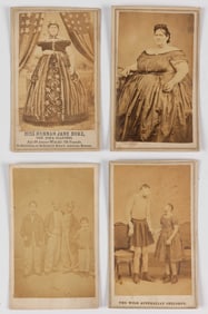 CIRCUS / SIDESHOW PERFORMER CARTES DE VISITE, LOT OF FOUR