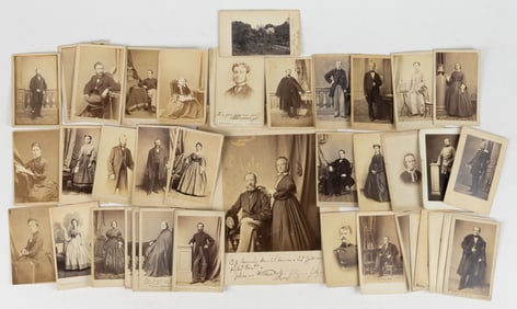 EDWARD V. VALENTINE (1838-1930) OWNED CDV AND OTHER PHOTOGRAPHS FROM HIS EUROPEAN TOUR, LOT OF 40