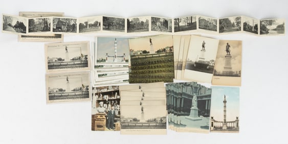 EDWARD V. VALENTINE (1838-1930) CIVIL WAR AND OTHER MONUMENTS / STATUES POST CARDS, LOT OF 38