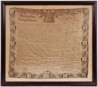 DECLARATION OF INDEPENDENCE PATRIOTIC / CENTENNIAL TEXTILE-PRINTED BANDANA OR HANDKERCHIEF