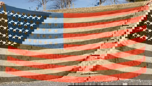 42-STAR AMERICAN WASHINGTON STATEHOOD SEWN FLAG