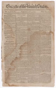 KENTUCKY INTEREST JULY 4, 1792 PHILADELPHIA NEWSPAPER