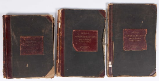 ORIGINAL RICHMOND, VIRGINIA MANUSCRIPT ATLASES, LOT OF THREE